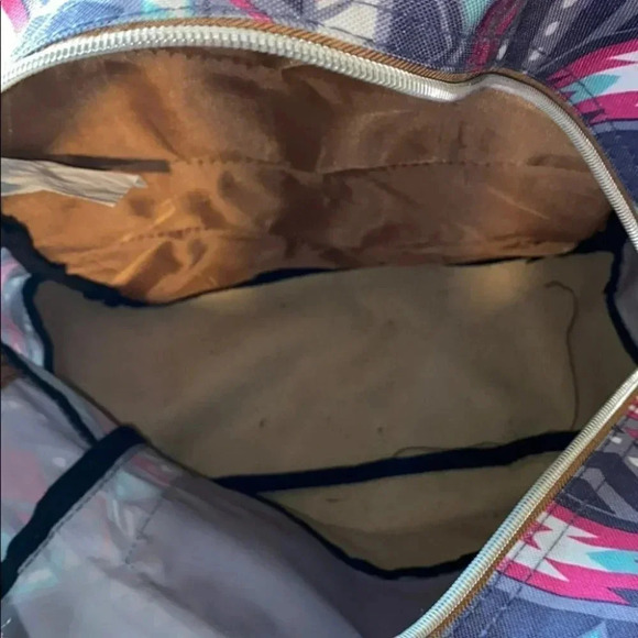 Aztec Southwest print 17” backpack blue pink Tan‎ NEW - Picture 5 of 7